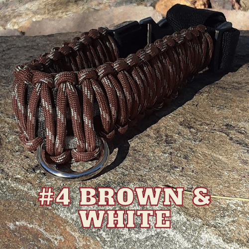 #4 Brown & white led collar