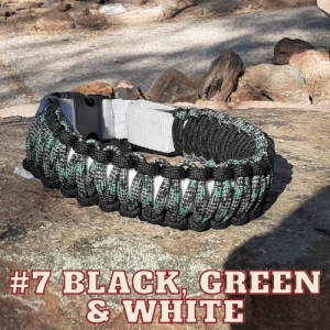 #7 black, green & white
