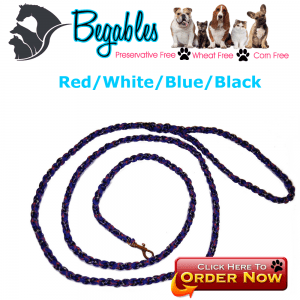 red/white/blue/black leash