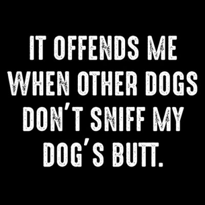 It offends me when other dogs dont sniff my dogs butt