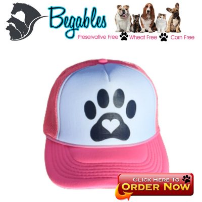 Dog paw with heart trucker hat